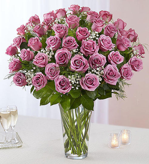 Purple Roses Collection Beauty of 50 Purple Roses – BetterFlowers.ae